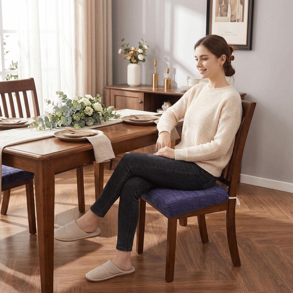 Soft Jacquard Chair Slipcover Anti-dirty Seat Cover Stretchable Seat Protector Restaurant