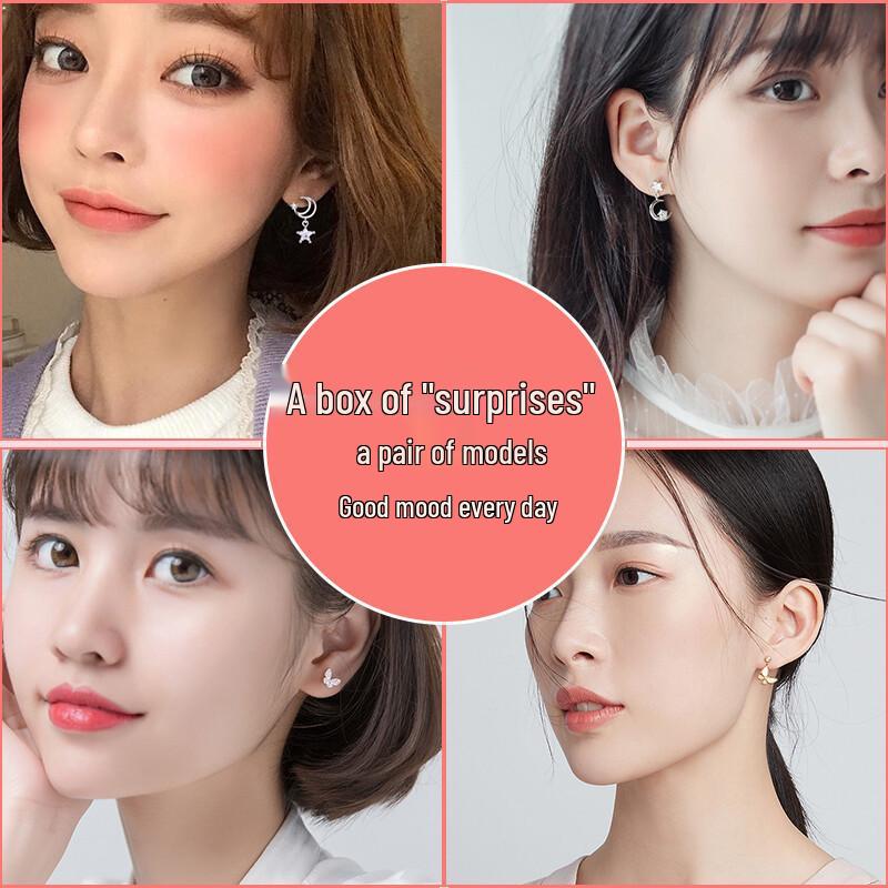 925 Sterling Silver Pearl Stud Earrings Set - Elegant Christmas Gift for Girlfriend