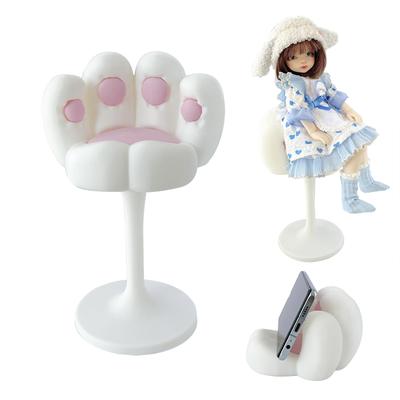 Cute Cat Paw Sofa for Dolls - Dollhouse Living Room Furniture, Detachable Design, Fits BJD Barbie Action Figures Plush Toys - Ideal Gift for Doll
