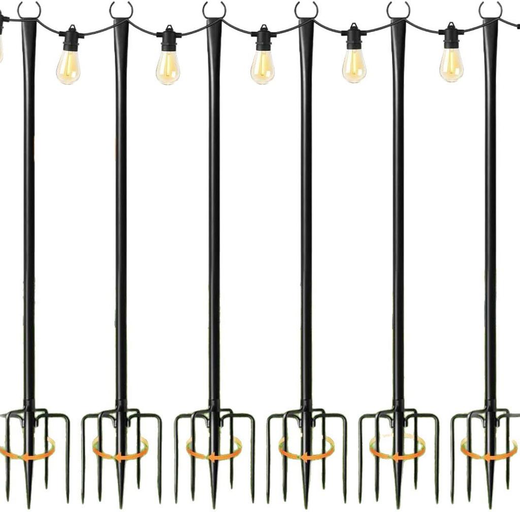 Outdoor Wrought Iron Shepherd's Hook for Garden, Courtyard, or Balcony Lighting