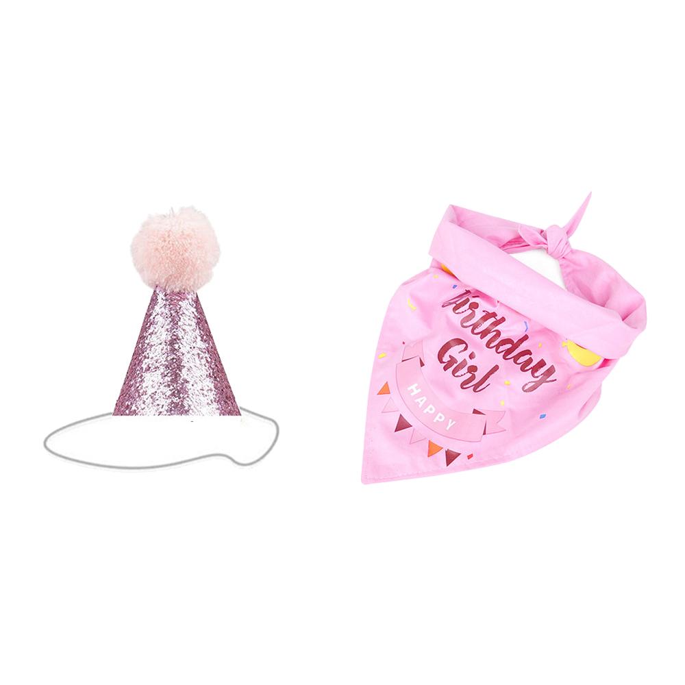 Happy Birthday Pet Holiday Products for Dogs Cats Mascotacs Accessories Party Cosplay Dog Cat Birthday Hat Bandana Bow Tie Set
