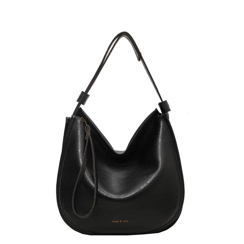 

Нишевая текстурная сумка женская сумка 2025 зима новая ретро сумка через плечо модная универсальная сумка-тоут чёрный