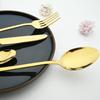 30pcs Black Gold Western Dinnerware Set Stainless Steel Cutlery Set Knife Dessert Fork Spoon Tableware Set Flatware Silverware