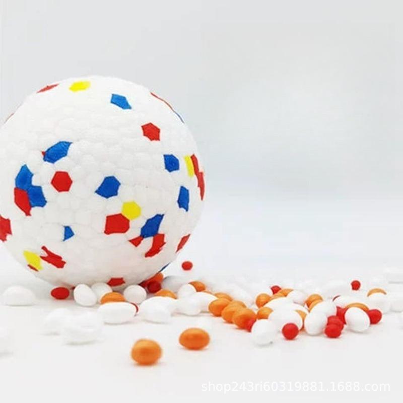 1pc Teething Pet Toy DogToy Solid Toy Ball Interactive Light Popcorn Ball Dog Ball Light Chew Rubber Ball High Elastic Bite