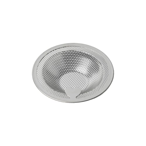 Hirano Zero Keeper Stainless Steel Drain Garbage Receptacle, Heart-Shaped Drain with Punching (For Bathtubs: 7.5-10.1cm), Silver