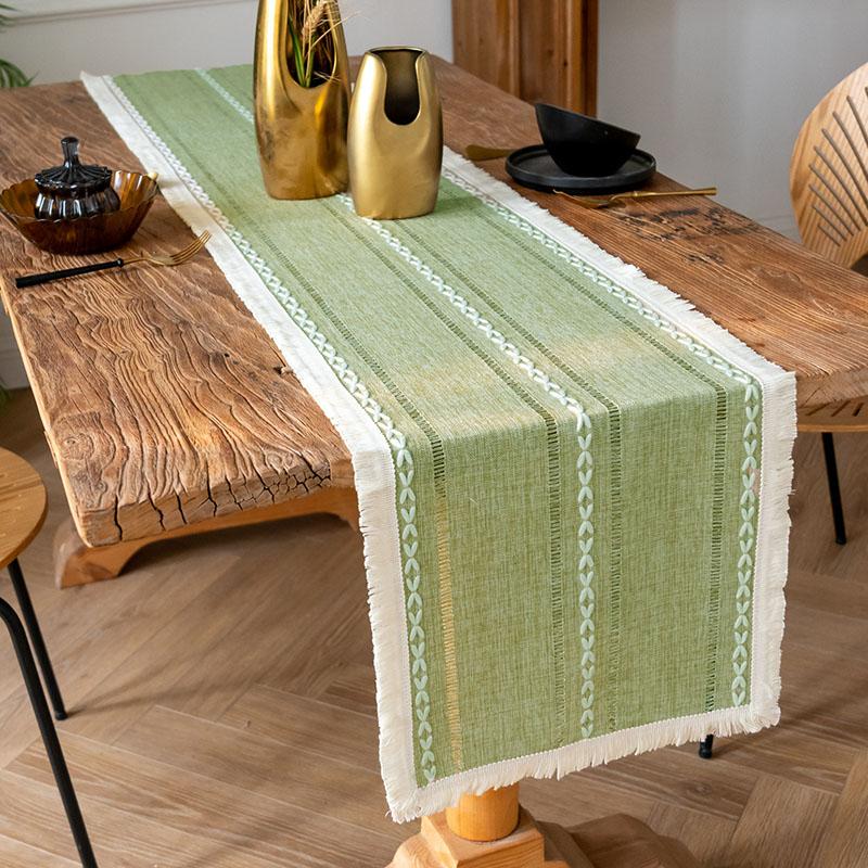 Boho Běhoun na stůl Rustikální Farmářský Bavlněný Lněný Běhouny na stůl s třásněmi Pro stolování Kuchyň Sváteční Párty a Svatba Dekor