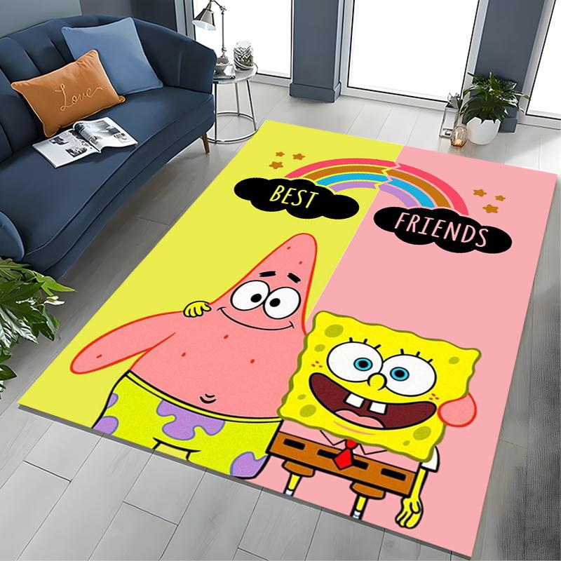 17 Styles Cartoon SpongeBob Print Area Rugs 3D Carpet for Home for Living Room Bedroom Sofa Decor Floor Kids Play Anti-Slip Mats