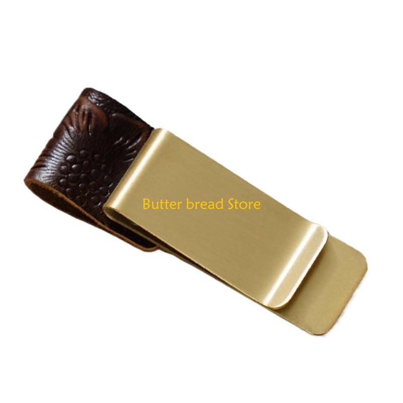 W89C Leather Pen Holder with Clip Notebook Pen Holder Leather Pen Sleeve for Journal