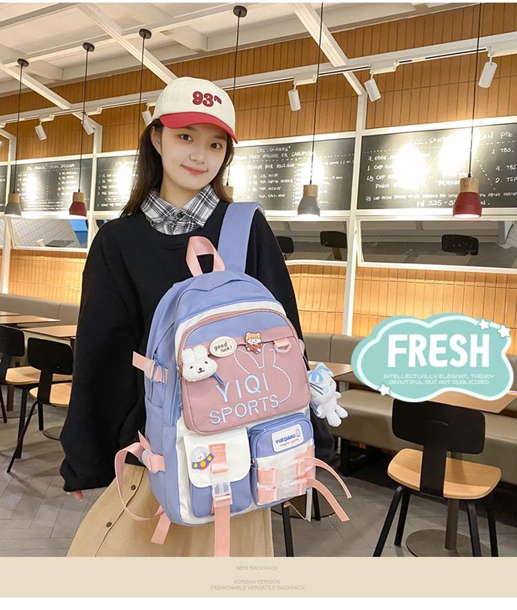 2025 Student Casual Color Block Backpack - Autumn/Winter Japanese Niche Design