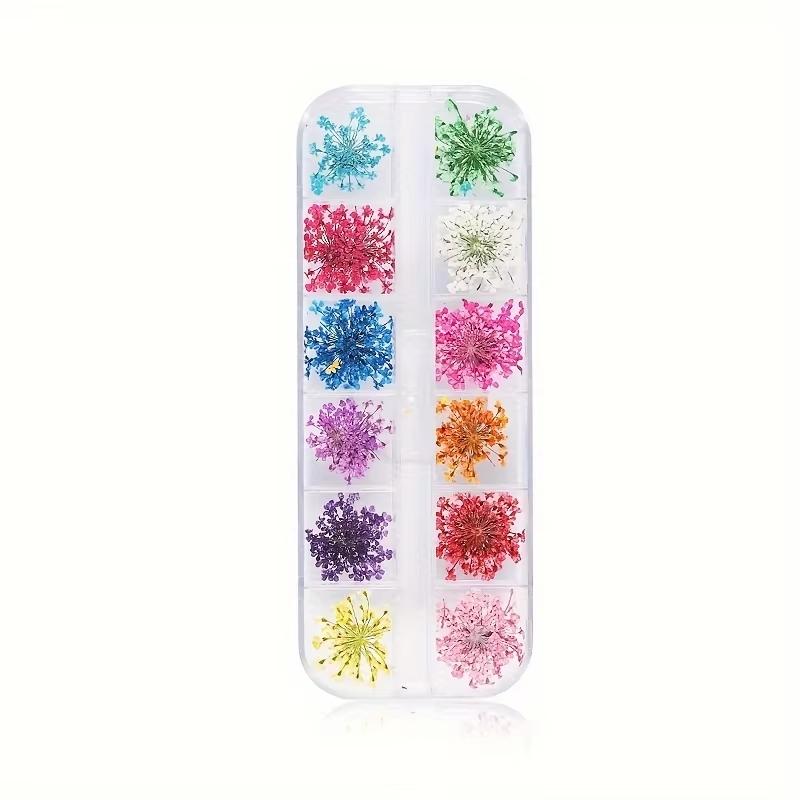 24pcs Natural Flower Decorative Nail Dry Real Flower Sticker Beauty Manicure 3d Design Dried Flower Nail Sticker