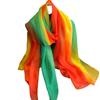 Rainbow Color Simulation Silk Yourou Yarn Women's Commuting Light Luxury Fashion Temperament Large Size Sun Protection Gorgeous Scarf Silk Scarf