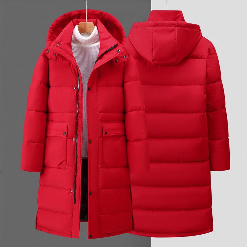 Fashion Winter Long Parkas for Men Jackets Thick Warm Black Overcoat Winter Coat With Hooded