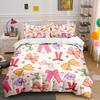 Colorful Bow Pattern Set Decor Bedding Set with 1 Duvet Cover 2 Pillowcases Single Double King Queen, Gift