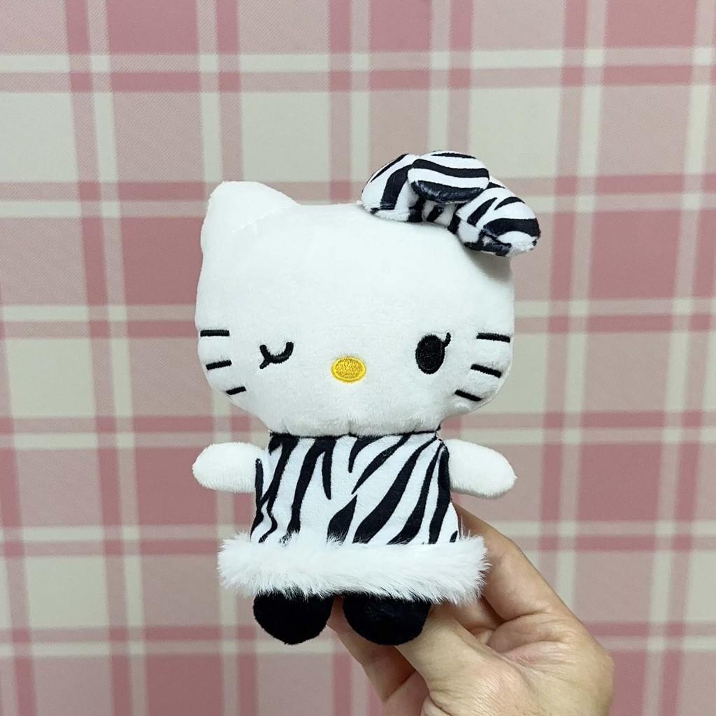 Fun Hello Kitty Plush Pendant With Leopard Print Dress Decor For Collectors And Kids