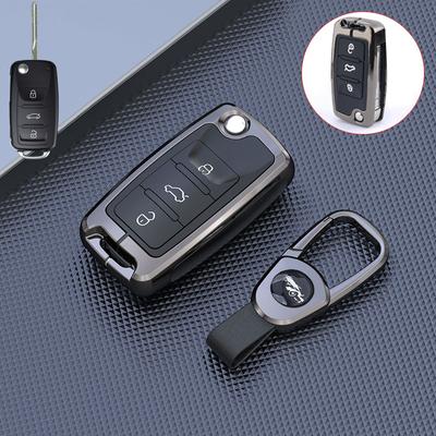 Étui pour clé de voiture en alliage de Zinc, coque de Protection complète pour VW Volkswagen Polo Tiguan Passat Golf Jetta Lavida Skoda Octavia