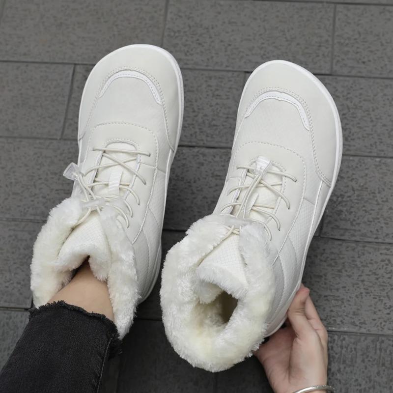 Fashion Women's Winter Snow Boots Fur Lined Barefoot Boots Wide Toe Box Ankle Booties Walking Boots Outdoor with Plush Cotton Shoes