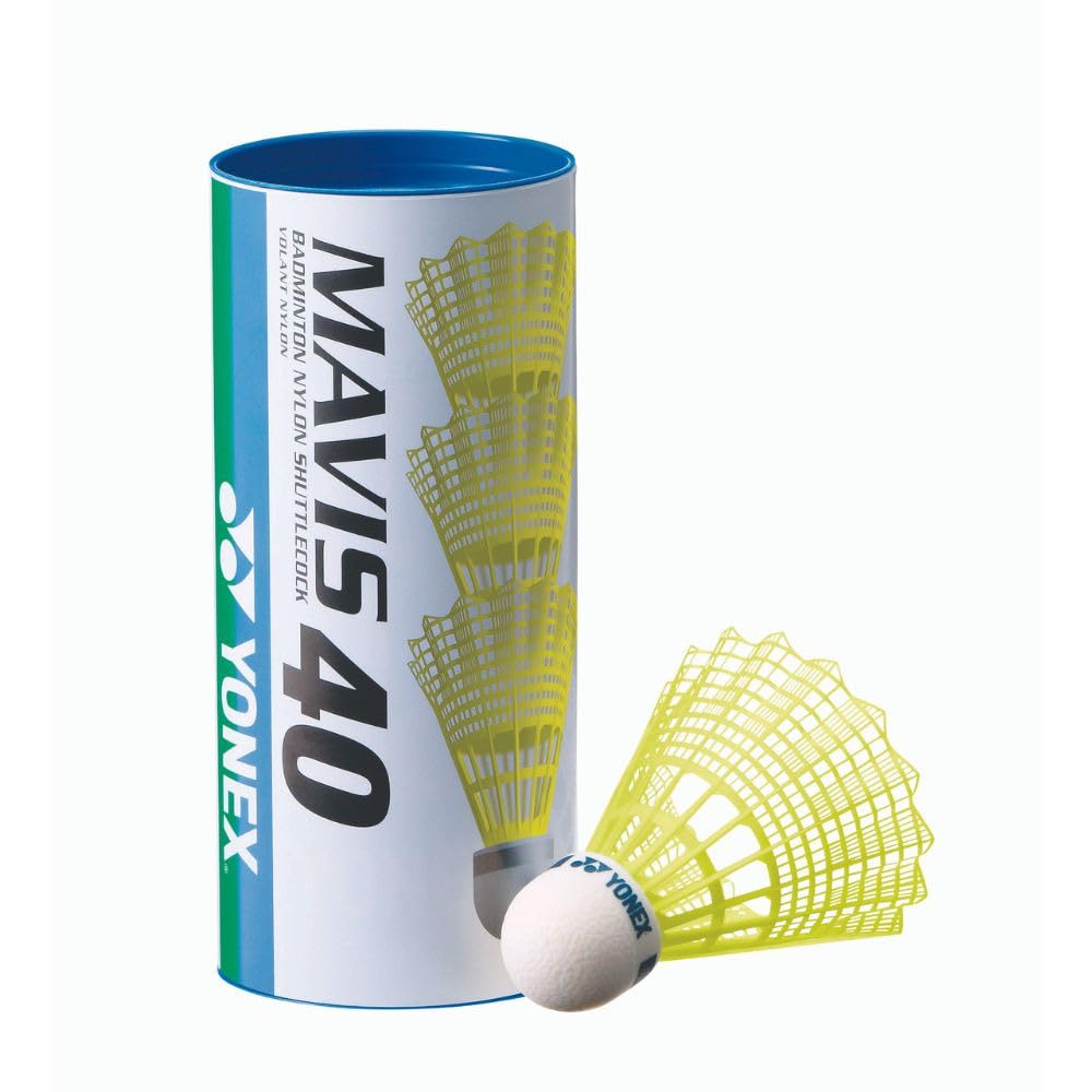 

YONEX 40CBP Nylon Badminton Medium [Sold individually] Mavis Yellow, 3-pack Shuttlecock,
