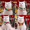 Christmas Pet Collar Navidad Cats Clothing Christmas Puppy Necklace Hand-knitted Pet Scarf  Xmas New Year Pet Cats Accessories