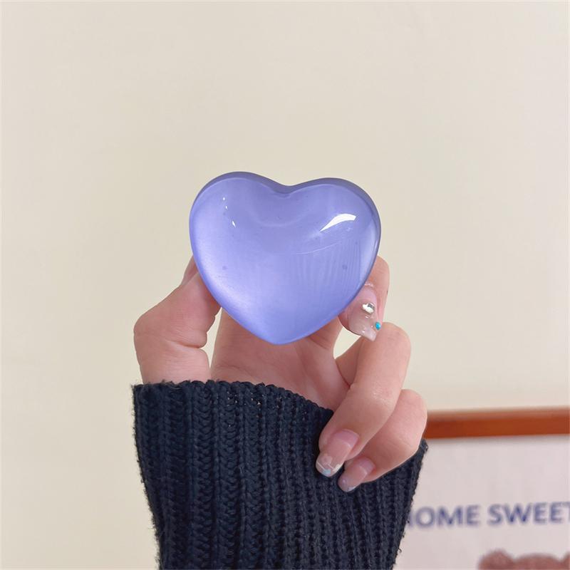 Korean Cute 3D Crystal Love Heart Griotok Bracket For iPhone 14Pro Gradient Green Phone Holder Ring Support Stand Grip Tok Gift
