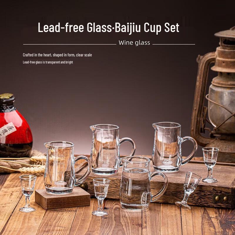 Handmade Glass Baijiu Decanter & Shot Glass Set