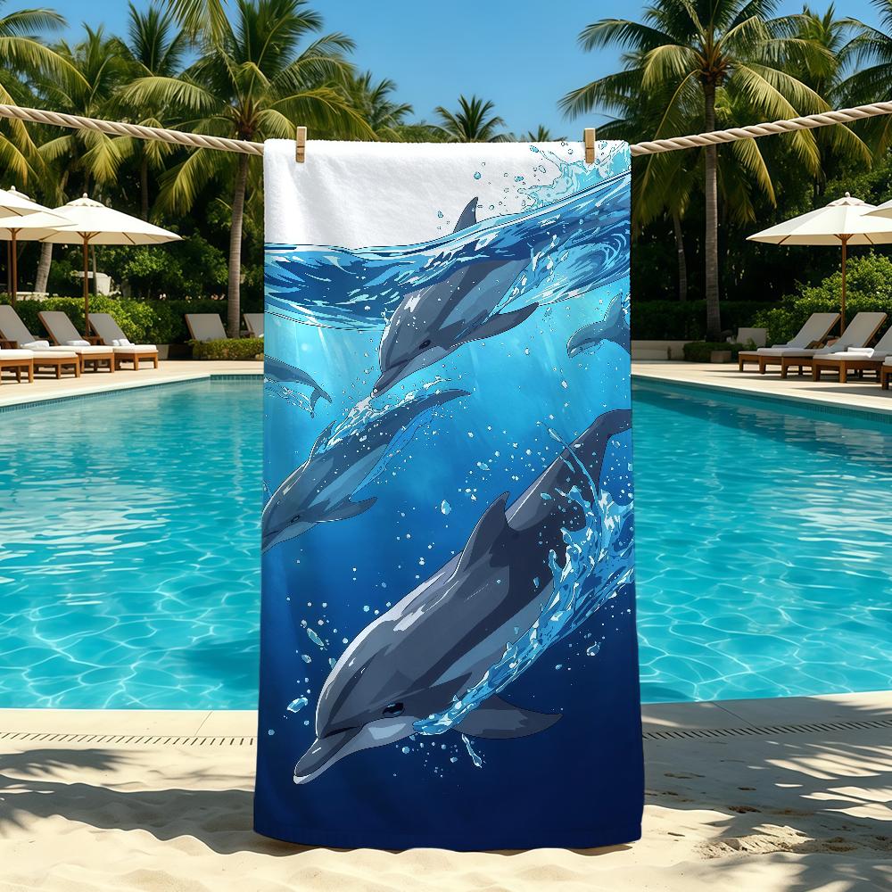 Asciugamano Delfino Per Oceano Campeggio Esterno Spiaggia Asciugamano Carino Super Assorbente Asciugatura Rapida Asciugamano Estivo
