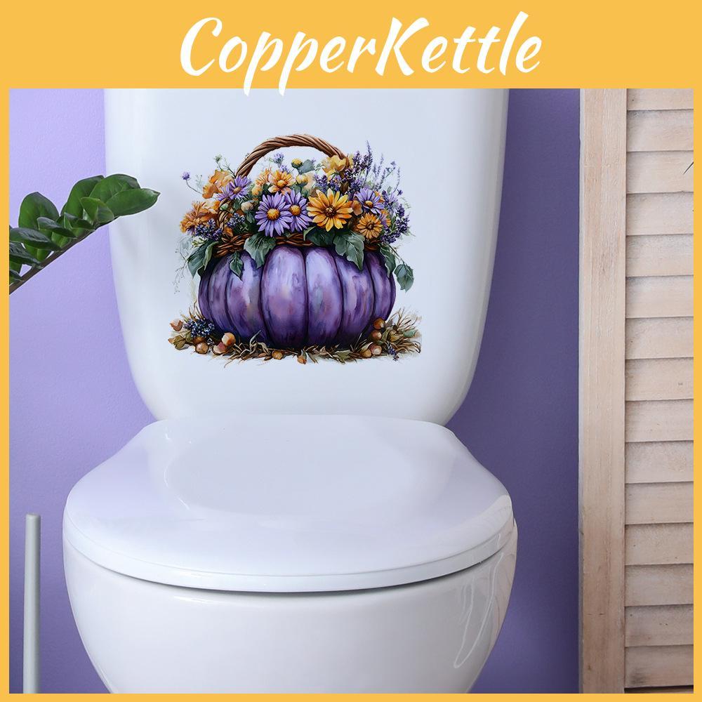 Halloween Pumpkin Pvc Flower Basket Closestool Sticker Living Room Decal Wall