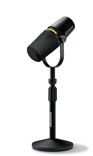 

SHURE MV7+ Podcast Kit MV7+-K-BNDL: Gator Desktop Stand Included, OBS Certified, Dynamic Microphone, Cardioid, Unidirectional, USB-C XLR Wired, Noise