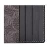 Coach Signature 12 Brand Print Coated Canvas And Leather Card Holder Unisex Accessories Gray Charcoal CV764-QBYFT
