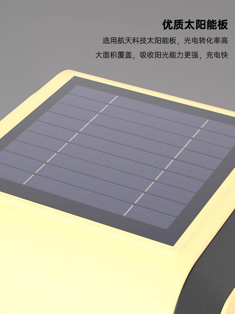 Solar Column Head Lamp Outdoor Pillar Light Waterproof Outdoor Villa Courtyard Landscape Square Gate Fence Pillar Lamp Lighting