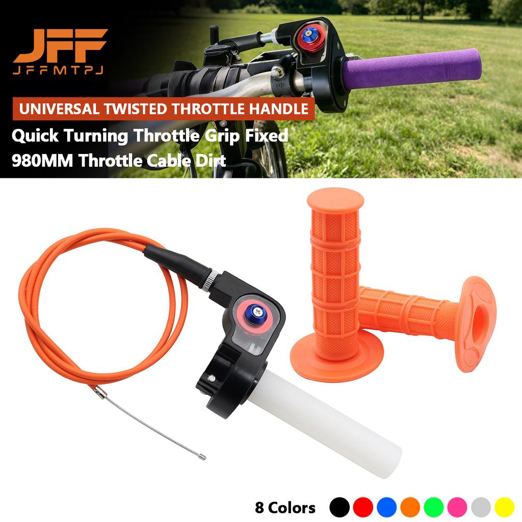 Motorcycle visual 1/4 Quick Turn Throttle Grips Settle twist gas throttle handle+980MM Throttle Cable Dirt Pit Bike Motocross Throttles 2