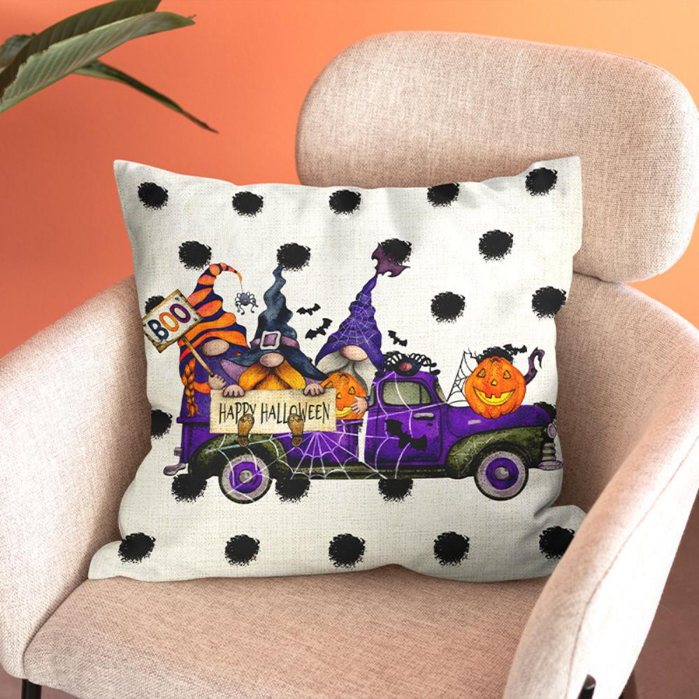 Halloween Cushion Cover 45x45 Pillowcase Pumpkin Witch hat Printed Sofa Cushions Decorative Pillowcover Home Decor Pillow cases