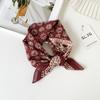 55 Cotton And Linen Headscarf Summer And Autumn Floral Silk Scarf Sweet Versatile Square Scarf Small Scarf Women'S Thin Decorative Silk Scarf