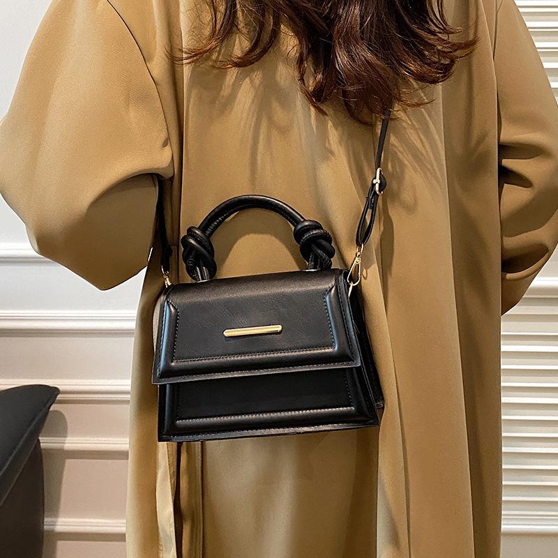 Small Bag Women's Handbag New Simple Messenger Bag Solid Color Small Fresh Foreign Texture Commuting Shoulder Small Square Bag