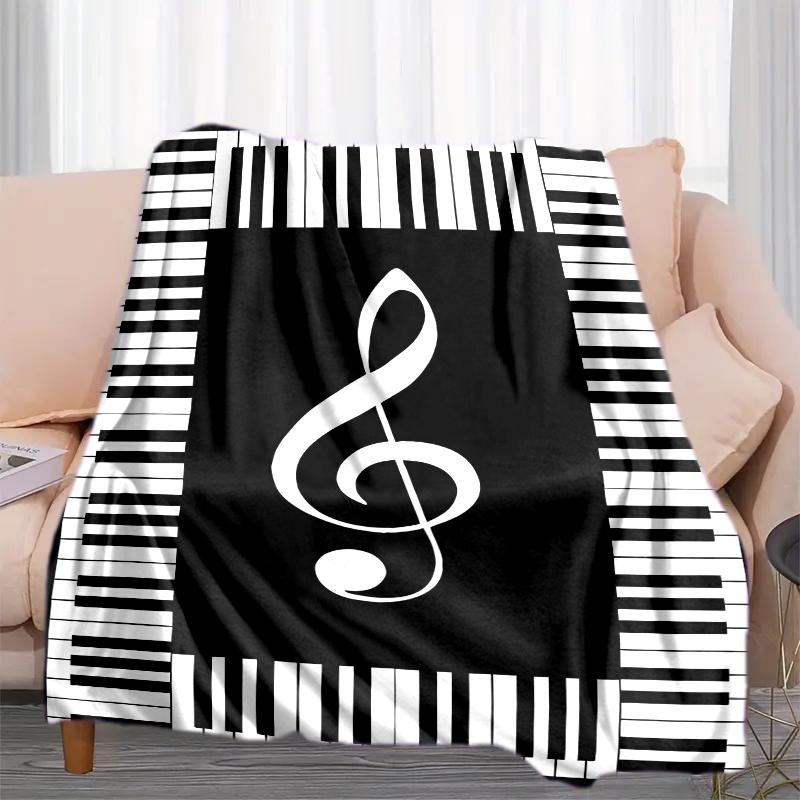 1PC Piano Keys Music Printed Blanket, All Season Lightweight Home Office Outdoor Nap Multifunctional Blanket A18