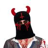 Devil Horn Face Cover Hat Knitted Balaclava Caps for Adult Teens Winter Warm Hat Adult Halloween Cosplay Costume Headwear