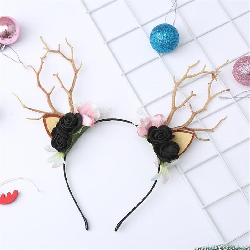 Cute Tree Branch Reindeer Antler Hair Hoop Women Photography Makeup Headband for Christmas Party Hair Accessories