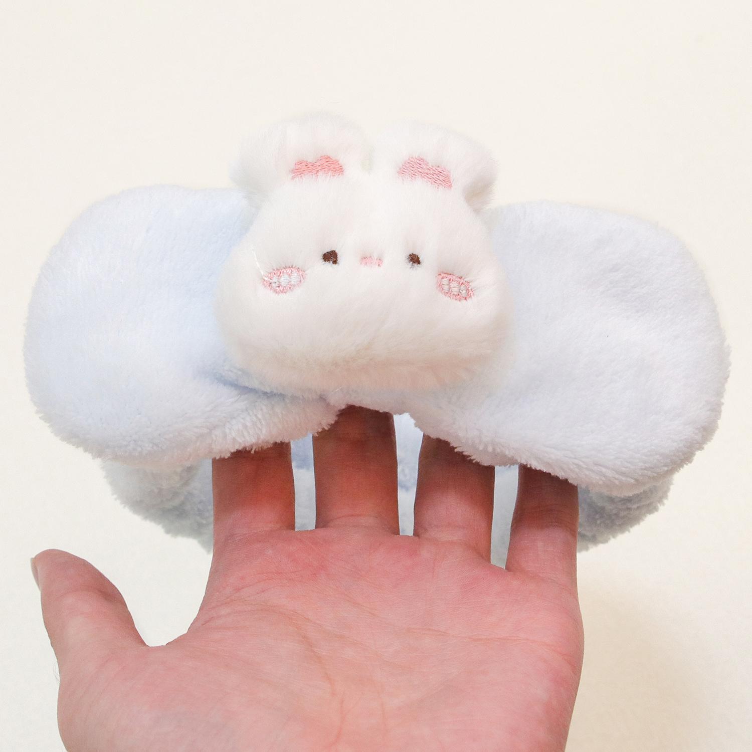 

Милый набор повязок на голову и запястья для спа, мягкие повязки для ухода за кожей для мытья лица, повязка для волос с кроликом для женщин и девушек для мытья лица и макияжа