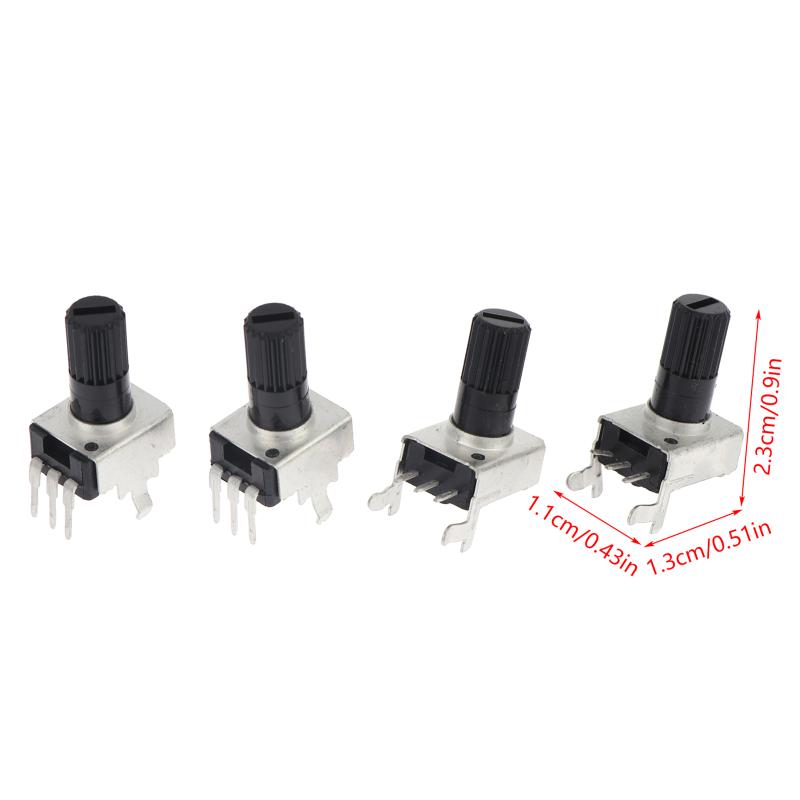 10Pcs Rv09 Vertical Horizontal 12.5Mm Shaft 10K 20K 50K 100K Adjustable Resistor 3Pin Seal Potentiometer