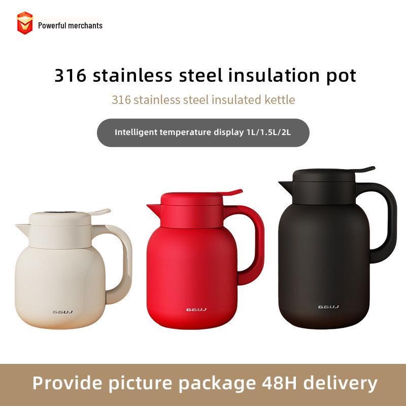 316 Stainless Steel Insulated Water Bottle with Tea Separator, Large Capacity