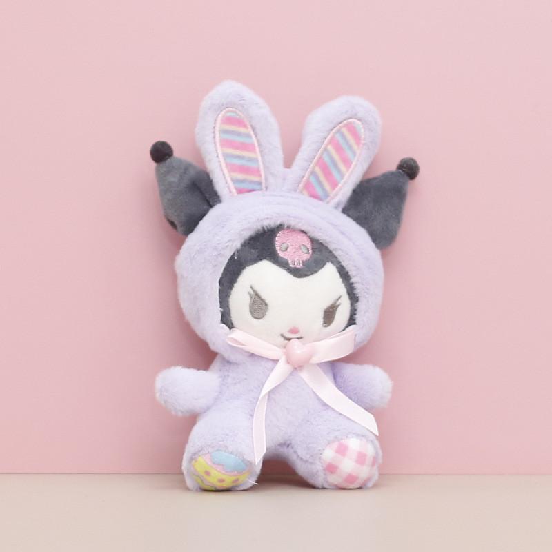 Adorable Macaron Plush Kuromi Doll Cute Cinnamoroll Backpack Keychain Toy For Kids