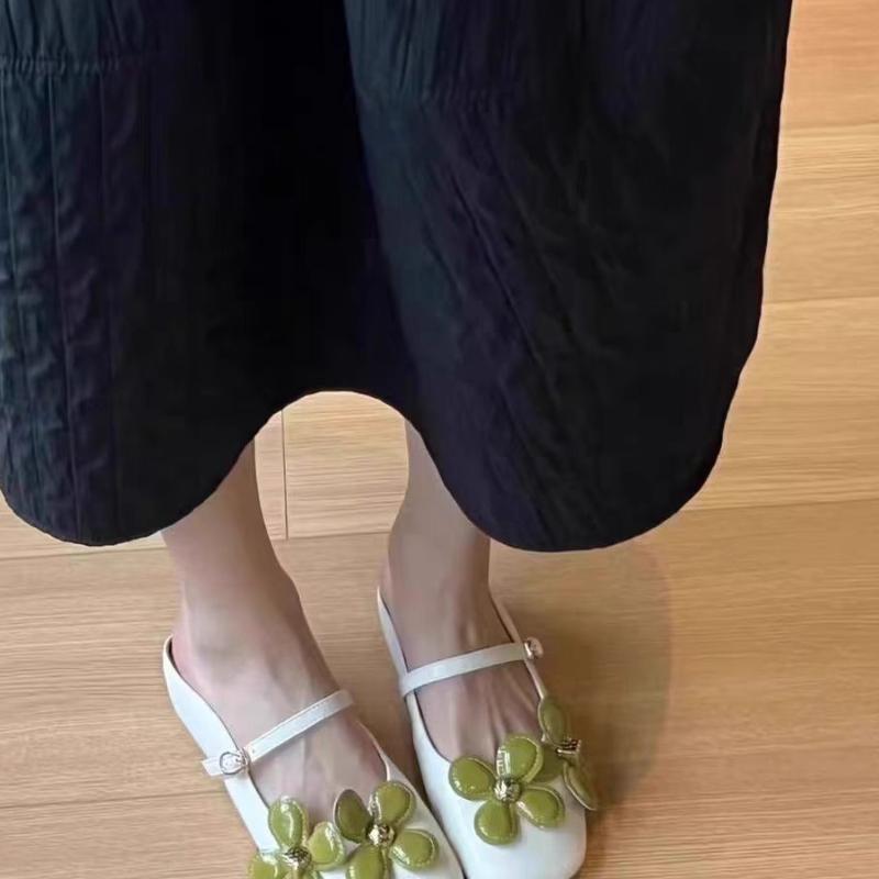 Flower Women Slippers Flats Casual Mules Shoes Women's Sandals 2025 Summer Slingback Flip Flops New Brand Slides Mujer Zapatos