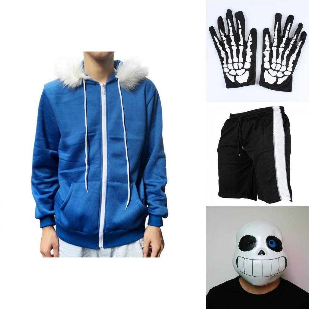 Eye-catching Game Undertale Sans Cosplay Costume Hoodie With Premium Stocking And Mask