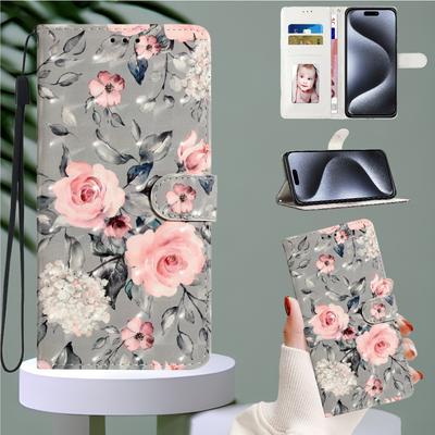3D Floral Pattern PU Leather Phone Wallet Case for iPhone,Samsung,Xiaomi Redmi,Motorola,Blackview,Oppo,Huawei,Honor,Google,ZTE,Ulefone,TCL