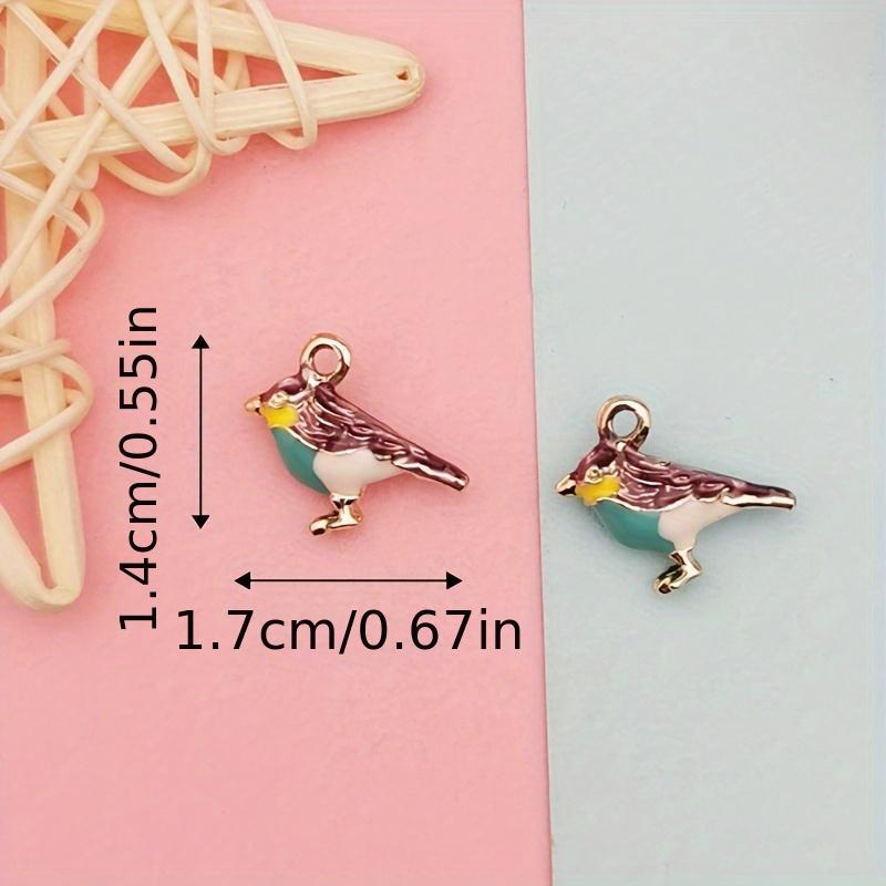 10 Stück DIY Schmuckzubehör Emaille 3D Kleiner Spatz Bunter Elster Vogel Anhänger Passend für Damen Armbänder Ohrringe Herstellung.