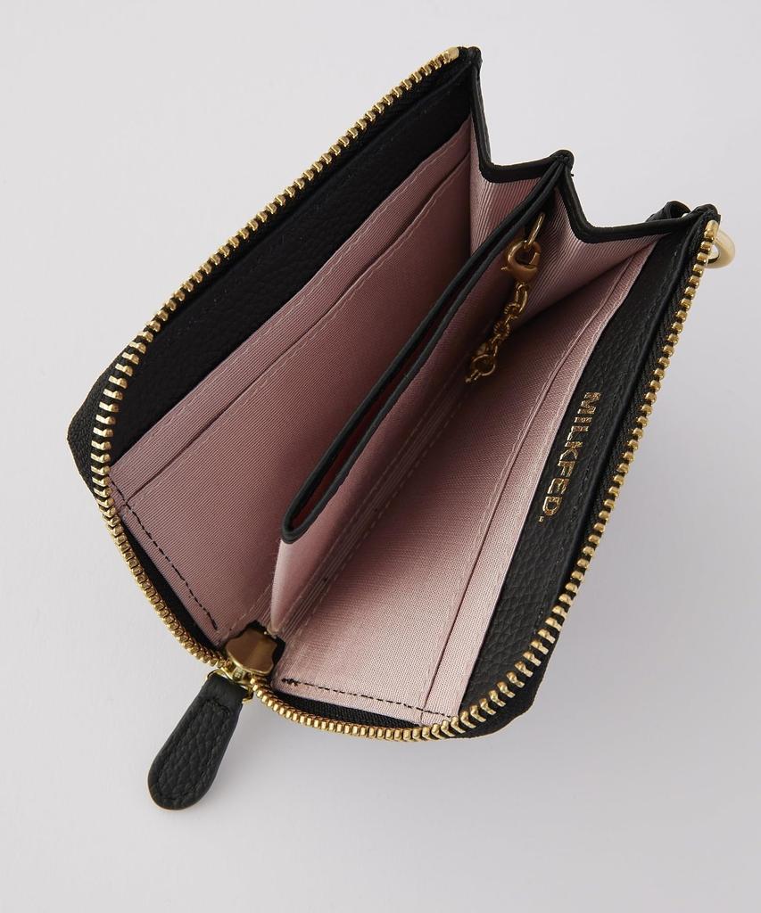 L Shaped Leather Wallet 103244054010 Black One Size