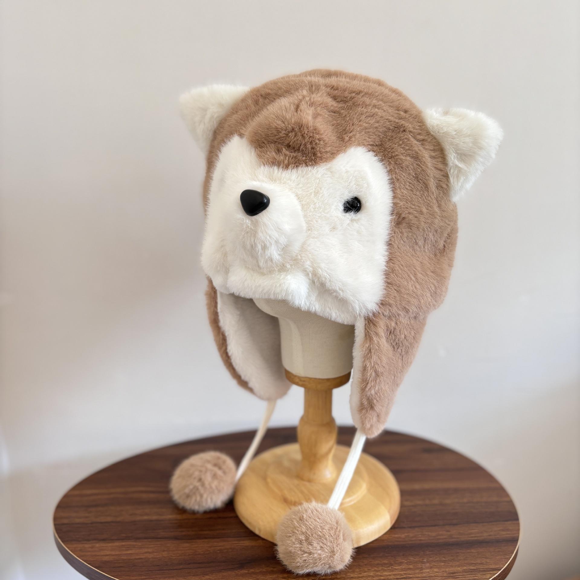 

Шапка-ушанка для щенка хаски, личность, северо-восток, теплая, для катания на лыжах, зимняя, утолщенная, плюшевая, с ушками, милая шапка-ушанка, тренд M（56-58cm） хаки