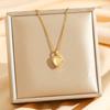 Yhpup Stainless Steel Heart Pendant Necklace Chain Jewelry Temperament Natural Stone Agate Collar Women Necklace