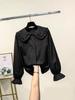 Women's Trendy White Shirt: College-Style Doll Collar, Long Sleeve, Loose Fit for Autumn/Spring