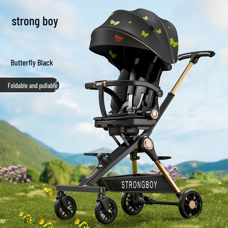 

Zhuangzai Lightweight Folding Baby Stroller - Sit, Recline, Sleep, High Landscape Design