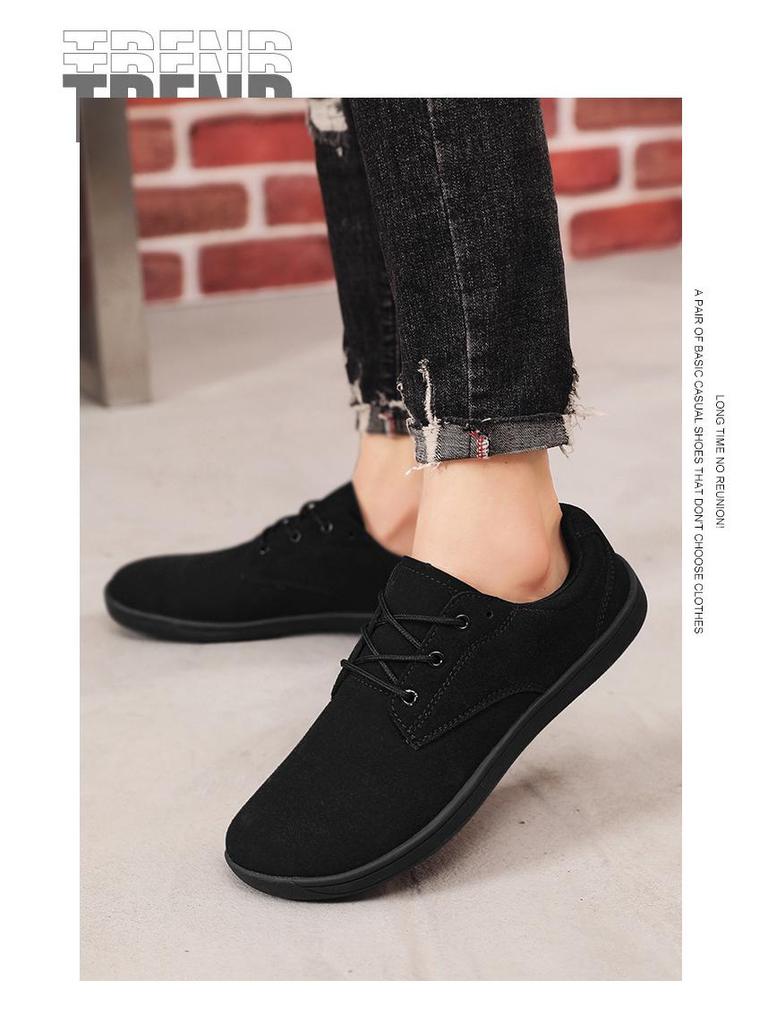 Übergröße Herren Barfußschuhe für breite Füße mit Gummisohle und weichem Obermaterial